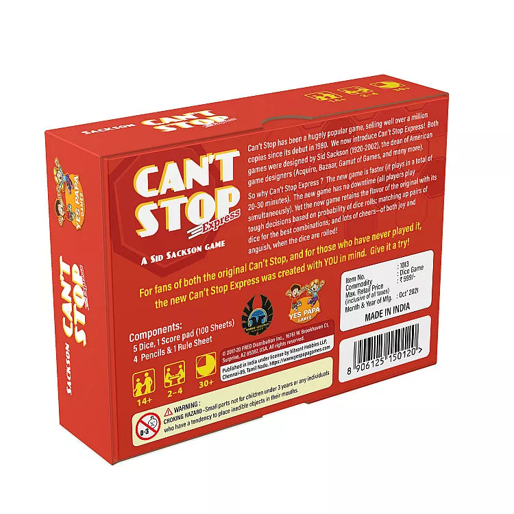 YES PAPA GAMES | CAN'T STOP EXPRESS