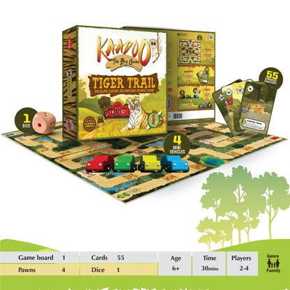 KAADOO | Tiger Trail: Educational Adventure Safari Board Game
