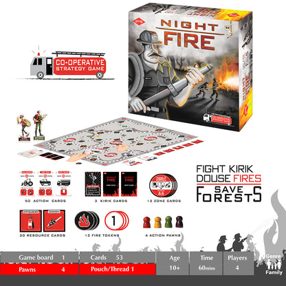 KAADOO | Night Fire: Action-Packed Strategy Board Game
